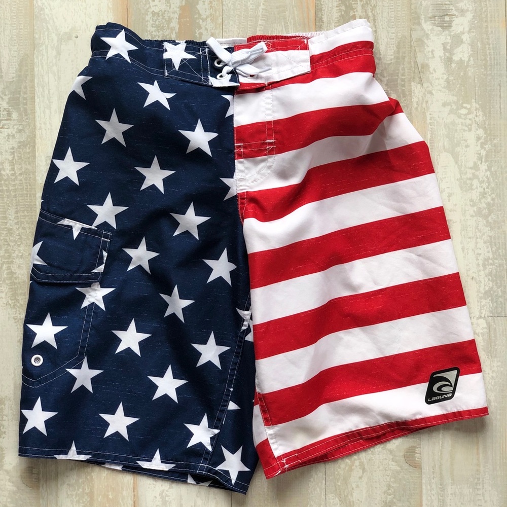 American flag swim trunks!